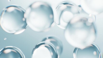Blue liquid water bubbles background, 3d rendering. - Powered by Adobe