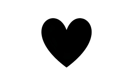 Black heart love symbol isolated on transparent PNG background