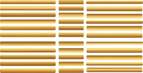 Obraz premium Golden bars design element abstract background with different sizes and thicknesses arranged in rows