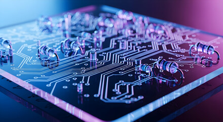 Close-up of a Computer Circuit Board.