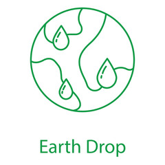 World Globe with Water Drop Vector Illustration Icon Design Concept