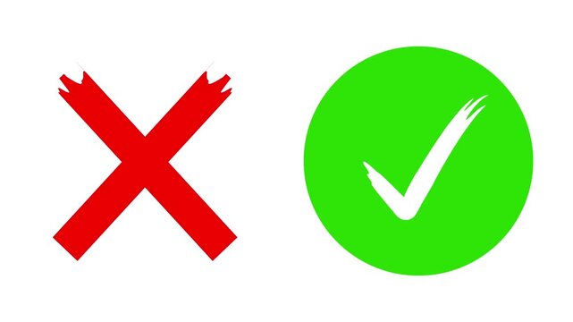 True or false icon. Check and Cross Motion Graphics HD. Yes and No symbols Isolated Background. Check and Uncheck, Printed Yes and No symbols choice. Right & Wrong Tick mark Overly 4k Video.