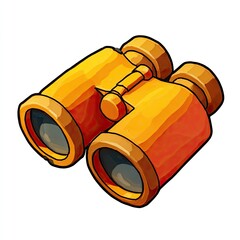 Cartoonish, orange binoculars