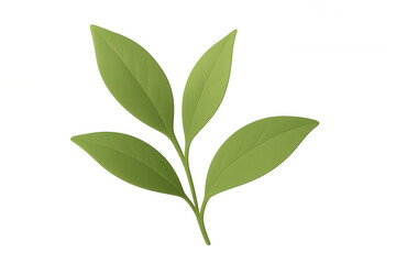 Fototapeta premium Green tea leaves growing, vibrant and fresh, floating against clean background, highlighting natural wellness and design versatility