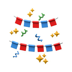 Colorful 3D party streamers for decoration and celebration events.