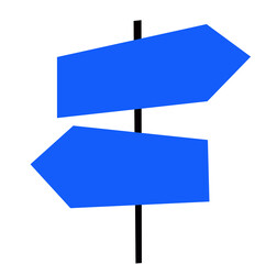 blank blue direction road sign on white background