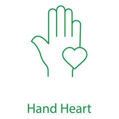 Obraz premium Supportive Hand Holding Heart Vector Illustration Icon Design
