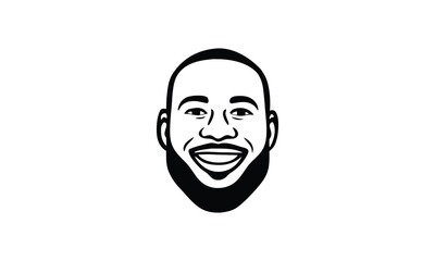 Smiling Man Face Silhouette