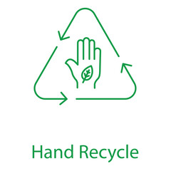 Hand Supporting Recycle Symbol Vector Illustration Icon Design for Green Living