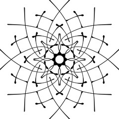 Obraz premium Abstract black and white line mandala art for screen printing on fabric, cups or bowls or tattoos.