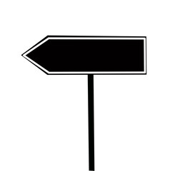 Fototapeta premium blank black direction road sign on white background