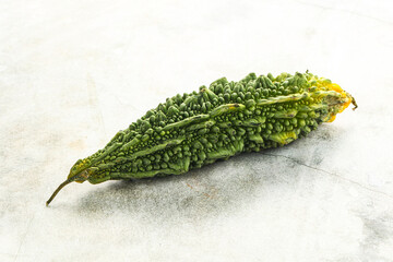 Raw green exotic tropical bitter melon