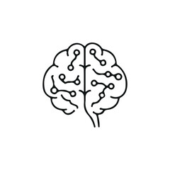 A modern AI brain icon set with circuit-inspired designs, symbolizing intelligence, technology, and digital innovation