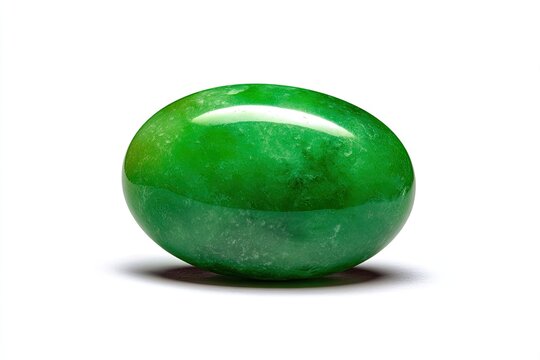 Polished green oval gemstone