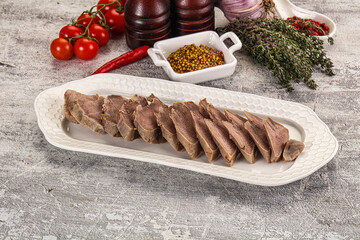 Sliced boiled pork tongue snack
