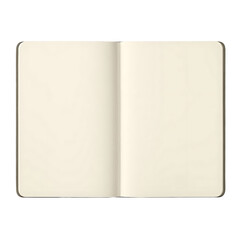 Plain Notebook OpenIsolated plain pages, perfect for design overlays on transparent background