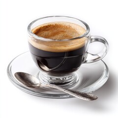 Fototapeta premium Espresso in a clear glass cup (1)