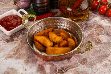 Fried rustic golden Idaho potato