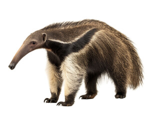 Fototapeta premium A giant anteater standing in a profile view with its long snout and distinctive markings on its fur coat