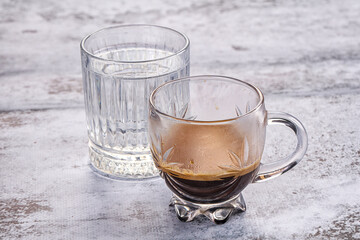 Hot strong espresso shot coffee