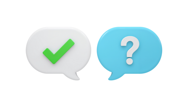 3d icon of question and answer isolated on transparent background