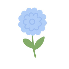 Blue Dahlia Flower Illustration