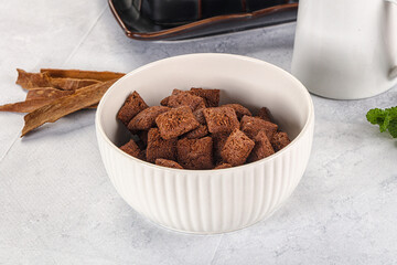 Dry sweet chocolate ceral flakes