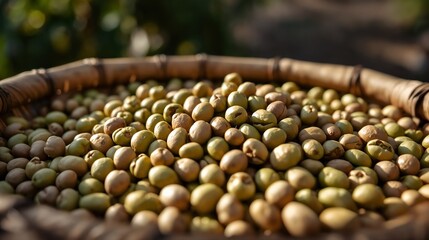 Coffee Beans, close-up of roasted Arabica beans with rich brown tones and detailed textures, symbol of authentic café culture and artisanal coffee lifestyle.