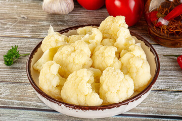 Vegan cuisine Steamed cauliflower cabbage