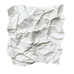 Obraz premium Crumpled Glued Paper Texture on White Background for Design Projects