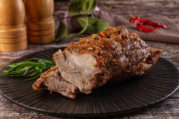 Baked pork sirloin with spices
