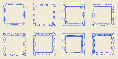 Minimal Hand Drawn Line Art Frame Vector