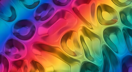 Colorful abstract background featuring a flowing liquid rainbow with a glossy, three-dimensional organic surface texture