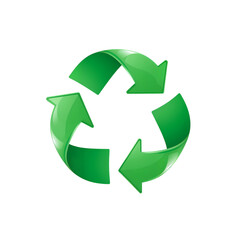 Fototapeta premium 3d icon of green recycle sign isolated on transparent background