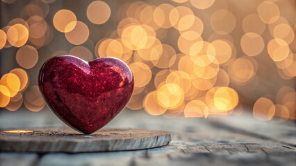 Fototapeta premium A beautiful red heart, a symbol of love, romance, and emotion.