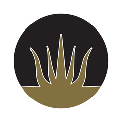 Minimalist aloe vera logo designed for eco skincare, spa, and herbal cosmetic branding