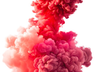 Fototapeta premium A vibrant cloud of red and pink ink swirling gracefully in a white liquid creating an abstract design