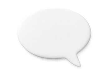 3d rendered white speech bubble hovering against transparent backdrop, symbolizing clear communication and messaging potential