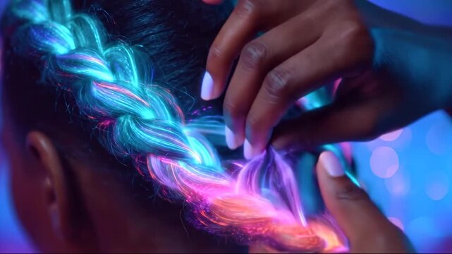 AI Empowered Micro Jobs: Braiding Futuristic Hair with Glowing Fiber Optic Strands