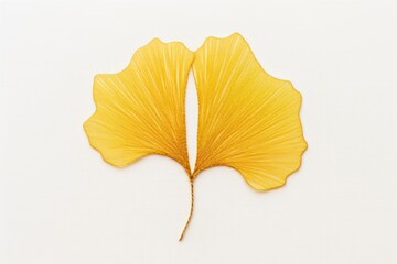 Naklejka premium Ginkgo leaf in embroidery style minimalist botanical blossom.
