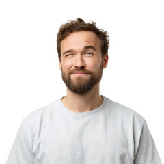 Obraz premium Winking Man isoleted on transparent background .