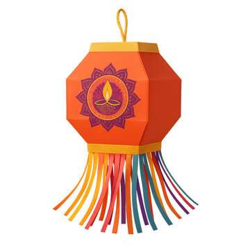Copper lantern with candle for Diwali