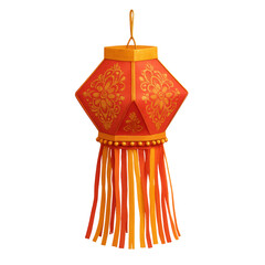 Decorative Diwali lantern, bronze, red hues