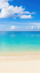 Fototapeta premium Tropical beach with turquoise water and clear blue sky