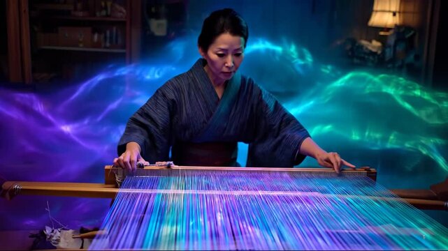 AI Empowered Micro Jobs: Traditional Craft Meets Futuristic Weaving with AI-Enhanced Luminous Fibers