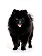 Obraz premium a smiling chocolate black Pomeranian puppy dog
