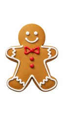 Cute gingerbread man cookie isolated on white background