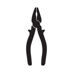 Pliers silhouette black and white vector icon