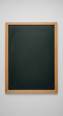 Empty blackboard with wooden frame isolated on white background