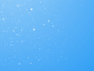 Realistic falling snow on blue background Vector PNG. Winter snowfall texture, white snowflakes overlay for Christmas, New Year, seasonal design, and holiday decorations. Abstract winter PNG